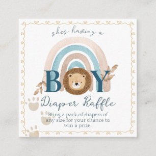 Tarjeta De Recepción Sorteo de Pañales para Bebé Niño León Boho