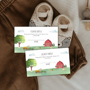 Tarjeta De Recepción Sorteo de pañales para tractor de granja Baby Show