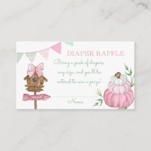 Tarjeta De Recepción Sorteo de pañales Parche de Calabaza Rosa