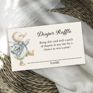 Tarjeta De Recepción Sorteo de Pañales Pato Vintage Cuento