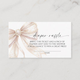 Tarjeta De Recepción Sorteo de pañales Pearl and Bow 