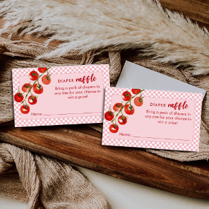 Tarjeta De Recepción Sorteo de Pañales Pequeña Albóndiga Rosa Baby Show