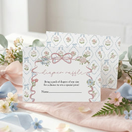 Tarjeta De Recepción Sorteo de Pañales Pequeña Flor Silvestre Baby Show