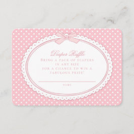 Tarjeta De Recepción Sorteo de Pañales Pink Gingham Coquette