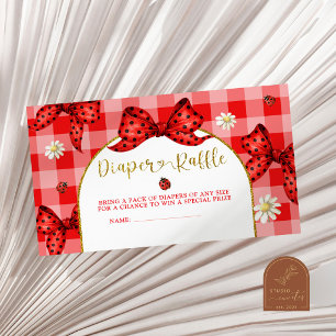 Tarjeta De Recepción Sorteo de pañales Red Coquette Lovebug