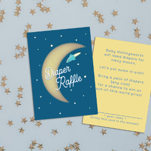 Tarjeta De Recepción Sorteo de pañales Rocket & Moon Teal