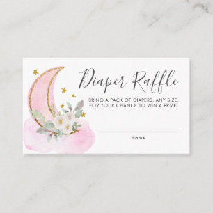 Tarjeta De Recepción Sorteo de Pañales Rosa Dorado Over the Moon Baby S