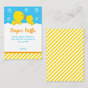 Tarjeta De Recepción Sorteo de pañales Rubber Ducky Amarillo y Azul