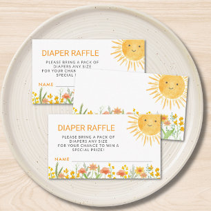 Tarjeta De Recepción Sorteo de Pañales Sunshine Baby Shower