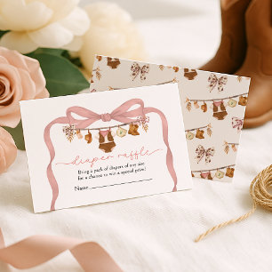 Tarjeta De Recepción Sorteo de Pañales Vaquera Bebé Baby Shower