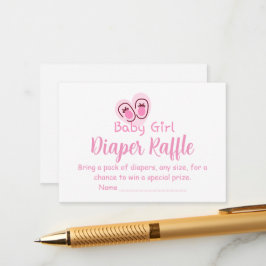 Tarjeta De Recepción Sorteo de pañales Zapatos Rosados Niña