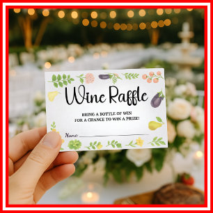 Tarjeta De Recepción Sorteo de Vino Fresco del Mercado para Despedida d