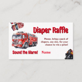 Tarjeta De Recepción Sound the Alarm Red Fire Truck Baby Shower Diaper