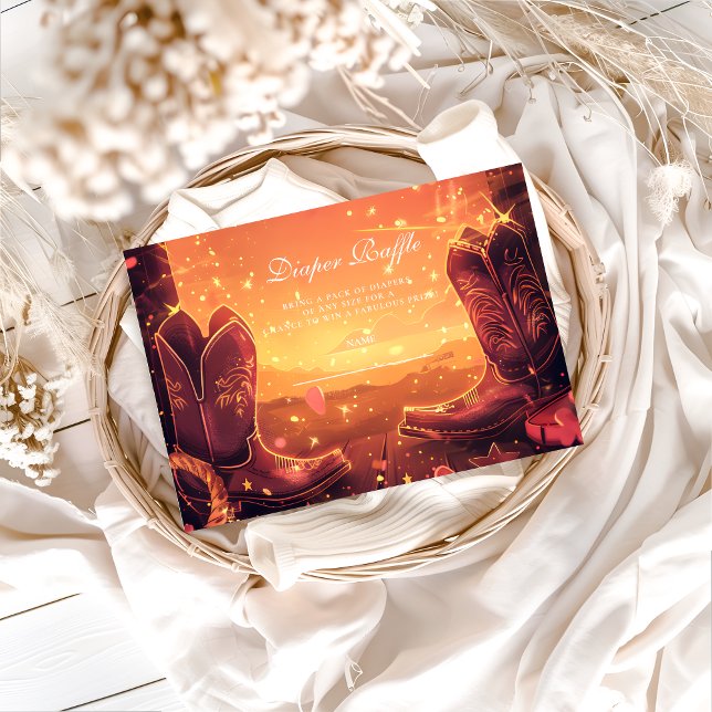 Tarjeta De Recepción Southwestern Cowboy Boots Diapper Raffle (Subido por el creador)