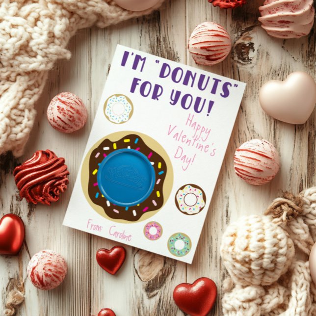 Tarjeta De Recepción ¡Soy "Donuts" por ti! Toca el regalo de Doh Valent (Subido por el creador)