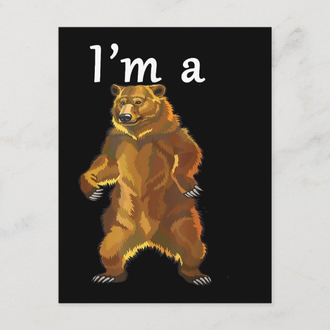 Tarjeta De Recepción Soy un Oso Grizzly y Osos Brown (Anverso)