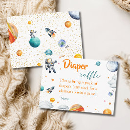 Tarjeta De Recepción Space Adventure Diaper Raffle Baby Boy Shower