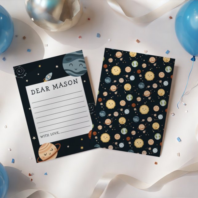 Tarjeta De Recepción Space Adventure Playful Kids Birthday Time Capsule (Subido por el creador)