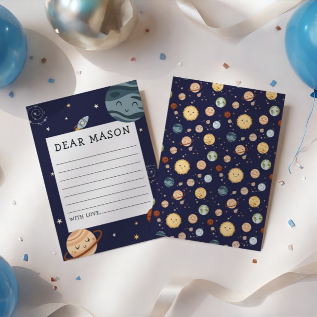 Tarjeta De Recepción Space Adventure Playful Kids Birthday Time Capsule (Subido por el creador)