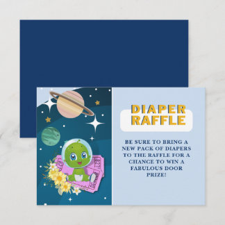 Tarjeta De Recepción Space Alien Baby Shower Diaper Raffle
