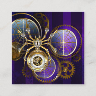 Tarjeta De Recepción Spider Steampunk sobre fondo morado