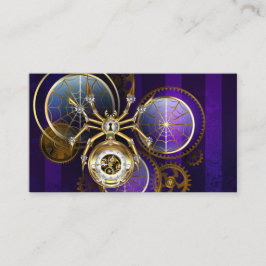 Tarjeta De Recepción Spider Steampunk sobre fondo morado