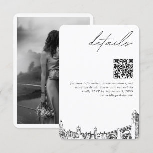 Tarjeta De Recepción Spokane Boda Detalles modernos Código QR