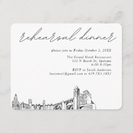 Tarjeta De Recepción Spokane Boda Elegal Ensayo Cena