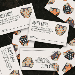 Tarjeta De Recepción Spooky Neutral Halloween Baby Shower Diaper Raffle