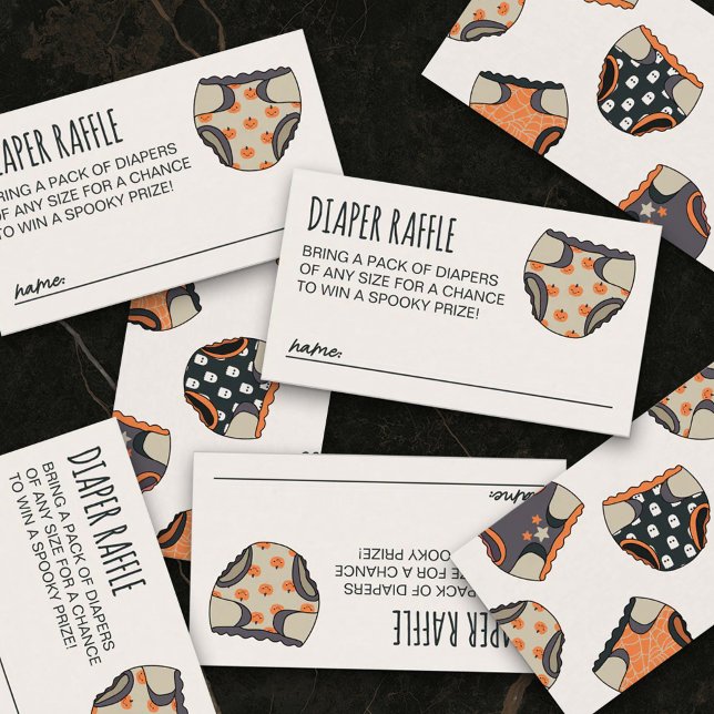 Tarjeta De Recepción Spooky Neutral Halloween Baby Shower Diaper Raffle (Subido por el creador)