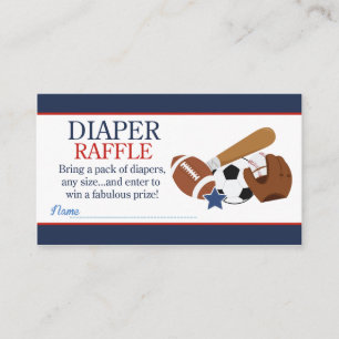Tarjeta De Recepción Sports All Stars Boy Baby Shower Diaper Raffle