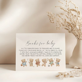 Tarjeta De Recepción Sports bear baby shower bearly wait book request