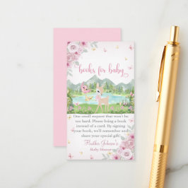 Tarjeta De Recepción Spring Bloom and Butterflies Deer Baby Shower