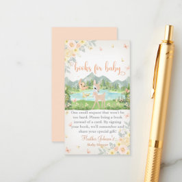 Tarjeta De Recepción Spring Bloom and Butterflies Deer Baby Shower