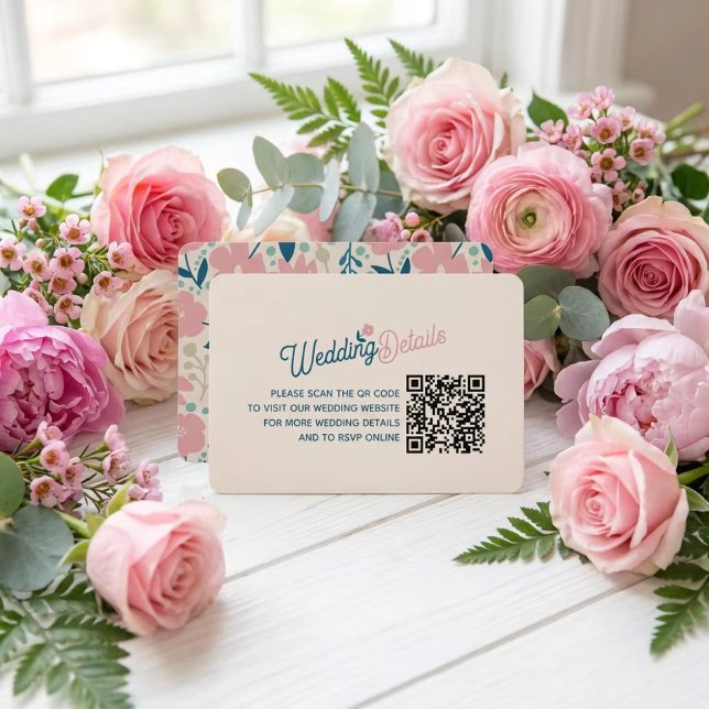 Tarjeta De Recepción Spring Pastel Petals Enclosure Card (Subido por el creador)