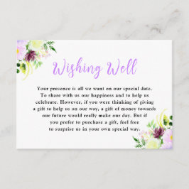 Tarjeta De Recepción Spring Purple Flowers with Foliage