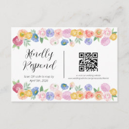 Tarjeta De Recepción Spring Waterfolor Floral RSVP