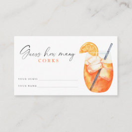 Tarjeta De Recepción Spritz Bridal Ducha adivina cuántos corchos