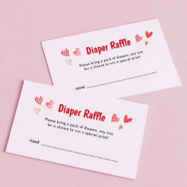 Tarjeta De Recepción Squerido Valentines Baby Shower Diaper Raffle