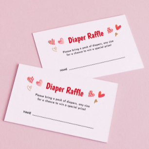 Tarjeta De Recepción Squerido Valentines Baby Shower Diaper Raffle