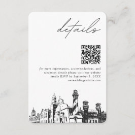 Tarjeta De Recepción St Augustine Boda Detalles modernos Código QR