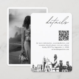 Tarjeta De Recepción St Augustine Boda Detalles modernos Código QR