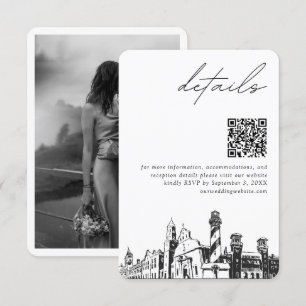 Tarjeta De Recepción St Augustine Boda Detalles modernos Código QR