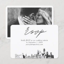 Tarjeta De Recepción St Augustine Boda Minimalista Sketch RSVP
