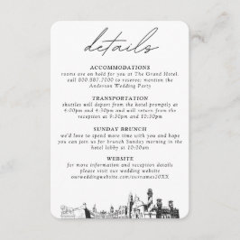 Tarjeta De Recepción St Augustine Boda pequeños detalles verticales