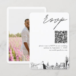Tarjeta De Recepción St Augustine Florida Wedding RSVP Código QR pequeñ