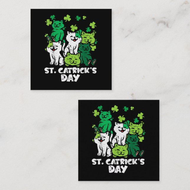 Tarjeta De Recepción St Patricks Catricks Day Cats Saint Pattys (Anverso / Reverso)