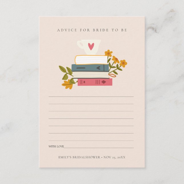 Tarjeta De Recepción Stack Books Consejo Floral Para La Ducha Novial (Anverso)