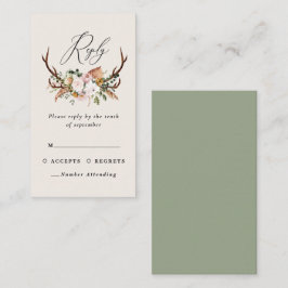 Tarjeta De Recepción Stag sage floral floral elegante presupuesto para