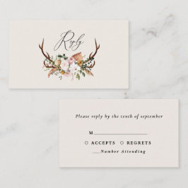 Tarjeta De Recepción Stag terracotta floral rosa presupuesto de boda el